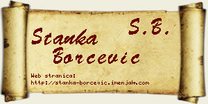 Stanka Borčević vizit kartica